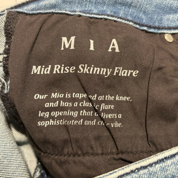 BLACK ORCHID LA Sz 28 MIA Mid-Rise Skinny Flare Mid-Wash Distressed Denim Jeans - Picture 4 of 13